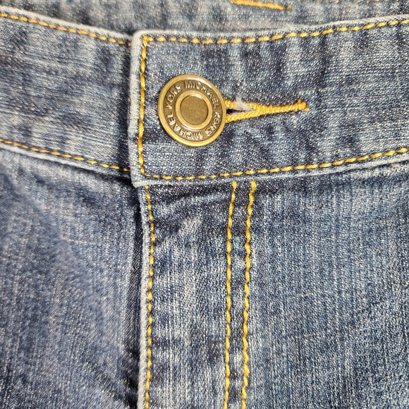 MICHAEL KORS Womens Denim Capri Pants Medium Wash MK Logo Button Size 10 - Picture 3 of 7